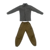 Maxbell 1/6 Scale Action Figure Clothes Plaid Shirt Trousers suits for 12" Male Body