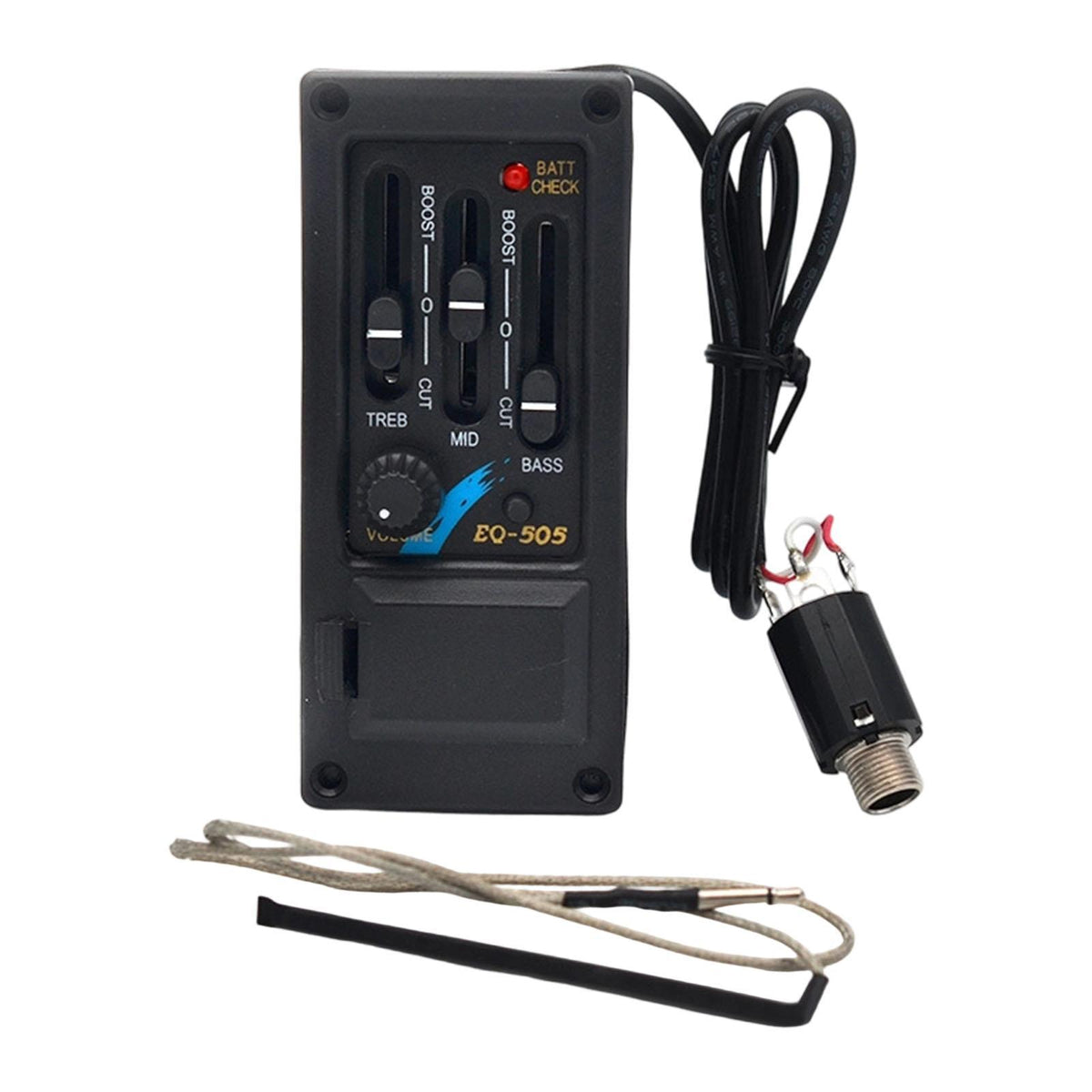 Guitar Pickup 3 Band EQ-505 Left Hand Portable Piezo Pickup Tuner