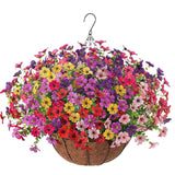 Maxbell Artificial Faux Hanging Flowers Plants with Basket Chain Flower Pot for Lawn A