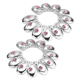 Maxbell 1 Pair Stainless Steel Crystal Floral Adjustable Clip On Mamilo Ring Pink - Aladdin Shoppers