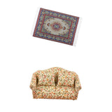 Maxbell Wood Sofa and Carpet Furniture for 1/12 Dollhouse