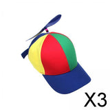 Maxbell 3xPropeller Hat Unisex Gift Funny Baseball Cap for Casual Party Favors Adult Blue Brim