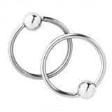 Maxbell Maxbell 1 Pairs Stainless Steel Nose Tragus Lip Captive Bead Hoop Ring Silver