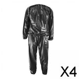 Maxbell 4xFitness Sauna Suit Exercise Gym Home Sweat Suit Hoodie Pants Black XXL