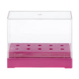 Maxbell Maxbell 10 Holes Nail Drill Bit Holder Stand Organizer Manicure Display Box Rose Red