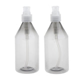 Maxbell 2x 300ml Pump Bottle Travel Shampoo Lotion Conditioner Dispenser Gray+Clear