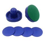 Maxbell 1 Set Mini Air Hockey Pushers and Air Hockey Pucks Small Size Hockey Paddles 2 Blue Pushers