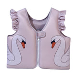 Maxbell Kids Swim Vest Kids Swimming Aid Float Vest for Age 3-6 Rafting Water Sports swan pattern