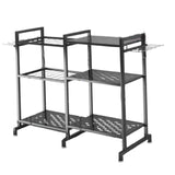 Maxbell Garden Tool Organizer with Storage Hooks Metal Tool Shelf for Shed Home