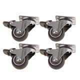 Maxbell 4Pcs Heavy Duty Swivel Bearing Caster Wheels Rubber Base with Top Plate 1.5"