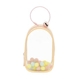 Maxbell Portable Figures Storage Bag PVC Clear Tiny Pouch Hanging Figure Storage Bag Pink