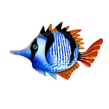 Maxbell Maxbell Hand Painted fish Wall Decor Tropical Fish Sculpture for Decorations Blue