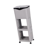 Maxbell Kitchen Trash Can with Rack Decor Garbage Bin for Pantry Dormitory Household Grey