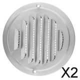 Maxbell 2x Stainless Steel Wall Ceiling Round Air Vent Grille Cover Ventilation Ducting 120mm
