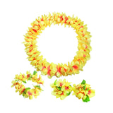 Maxbell Hawaiian Leis Set Wreath Outdoor Pool Summer Dance Artificial Flower Garland Yellow