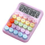 Maxbell Mechanical Button Calculator Portable Desk Calculator for Home School Office Purple
