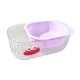 Maxbell Kitchen Strainer Colander Bowl Set 2 in 1 Double Layered Strainer for Mixing Violet