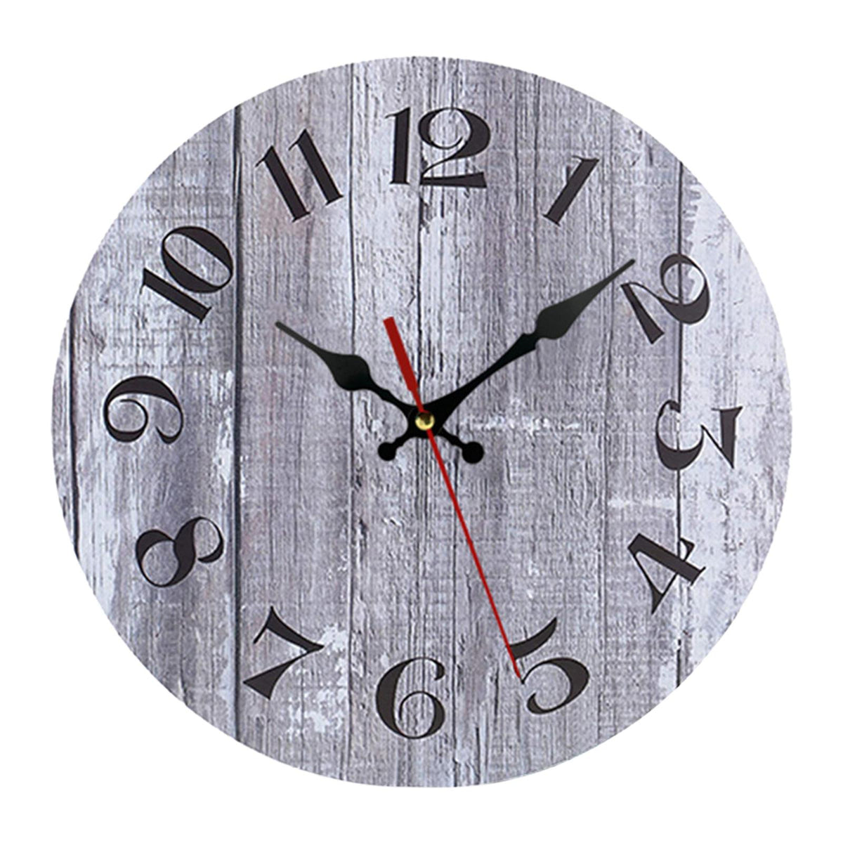 Maxbell Maxbell Wood Wall Clock Decors Silent Modern Watches Bathroom Rustic Hanging Clocks Gray