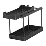 Maxbell Under Sink Organizer Rack Pull Out Storage Organizer for Kitchen Office Home Black