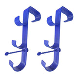 Maxbell Pool Pole Hanger Triple Hooks Brush Hanger for Vacuum Hoses Poles Leaf Rakes 2 PC blue