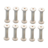 Maxbell 10Pcs Unfinished Wooden Spools for Cord Embroidery Thread Knitting Accessory