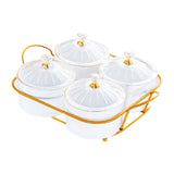 Maxbell Appetizer Food Display Dish Platter Snacks Dish for Home Dried Fruit Wedding 4 Grids