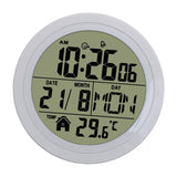 Maxbell Digital Alarm Clock Round Bedside Table Timepiece for Kitchen Bedroom Hotels White