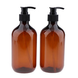 Maxbell Maxbell 2x Empty Translucent PET Shampoo Conditioner Pump Bottles Container 500ml Amber