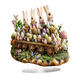 Maxbell Easter Acrylic Rabbits Ornament 2D Easter Decoration for Home Office Bedroom