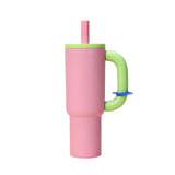Maxbell Insulated Tumbler Keep Cold Resuable Coffee Cup for Fishing Women Men Picnic Pink