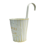 Maxbell Metal Hanging Flower Pot Garden Decoration Outdoor Railing Fence Hanging Pot Small White