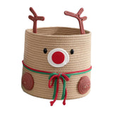 Reindeer Christmas Basket Storage Bin for Clothes Towels Living Room Holiday L