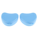 Maxbell 2x Mouth Guard Case Orthodontic Retainer Box Denture Storage Container Blue