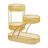 Maxbell Mesh Fruit Bowl Multiuse Bedroom for Skincare Bread Snacks Fruits Vegetables gold