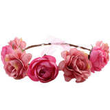 Maxbell 12 Pcs Girls Bohemian Floral Garlands Bride Flower Crown Hairbands Wreath