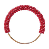 Maxbell Pearl Ring Handle Accessory Pearl Beaded Purse Handle for Purse Making Purse Red