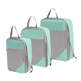 Maxbell 3Pcs Compression Packing Cubes Compression Storage Bags for Vacation Outdoor Blue