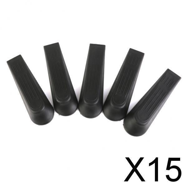 Maxbell 15xPlastic Door Stop Stoppers Door Block Wedges 5PCS Black