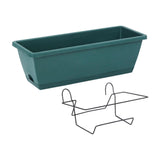 Maxbell Balcony Planter Outside Yard Decoration Hanging Flower Pot for Railing/fence Dark Green