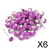 Maxbell 6x100x Mushroom Miniature Dollhouse Figurine Bonsai Terrarium Landscape Purple