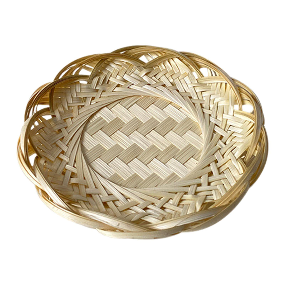 Maxbell Woven Bamboo Serving Tray Farmhouse Multiuse Serving Basket for Gift Holiday