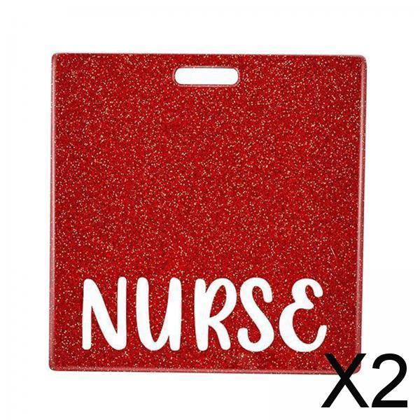 Maxbell 2xNurse Badge Card Holder Lightweight Durable Decorative Nurse Work Gift Red