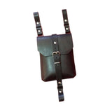 Maxbell Waist Bag PU Versatile Medieval Belt Pouch for Costume Performance Halloween Black
