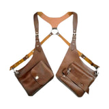 Maxbell Shoulder Harness Bag Men Women Trendy Pouch for Biking Travel Cosplay Events Brown