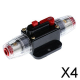 Maxbell 4xDC 12V-24V Car Audio Inline Manual Reset Circuit Breaker Fuse Switch 150AMP