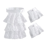 Maxbell Lace Jabot and Cuffs Set Removable Steampunk Clothing Accessories for Adults