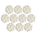 Maxbell 10 Pieces Crystal Diamante Pearl Flower Flatback Buttons for DIY Bridal Ornaments - Aladdin Shoppers