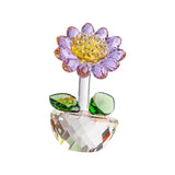 Maxbell Glass Sunflower Figurine Small Sunflower Ornament for Valentine's Day Office violet