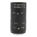 Maxbell CCTV Industrial Camera Varifocal 6-60mm Manual IRIS Zoom CS Mount Lens Format 1/3'' (Black) - Aladdin Shoppers