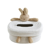 Maxbell Cotton Thread Tissue Box Tissue Storage Box for Office Coffee Table Bathroom rabbit